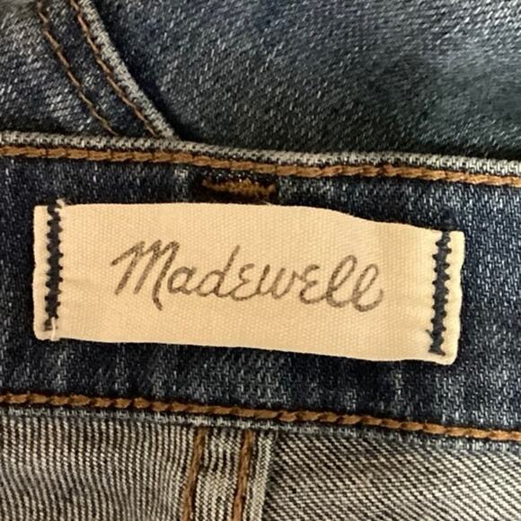 Madewell Blue Medium Wash Distressed Ankle Denim High Rise Skinny Jeans Size 26 - Picture 4 of 6